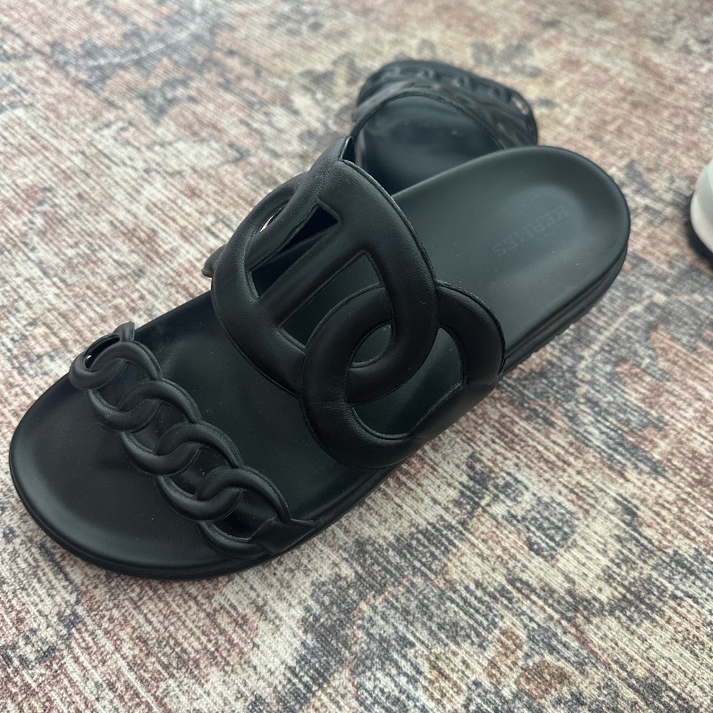 Hermes Extra  Black Sandals